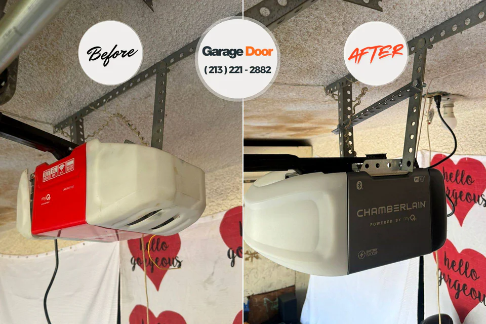 Before and after: garage door repair Burgaw, NC